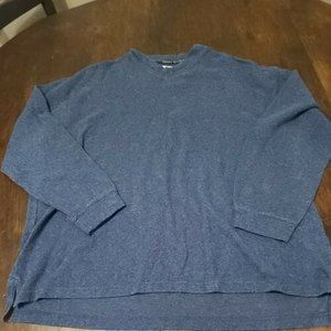 Perry Ellis Sweater Mens L Large Blue V-Neck Pullover Long Sleeve Casual nice!